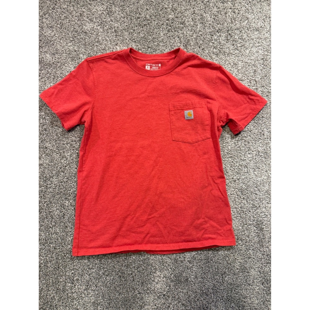 Carhartt Pocket T-Shirt Womens M Red Short Sleeve Loose Fit Cotton Blend Tee
